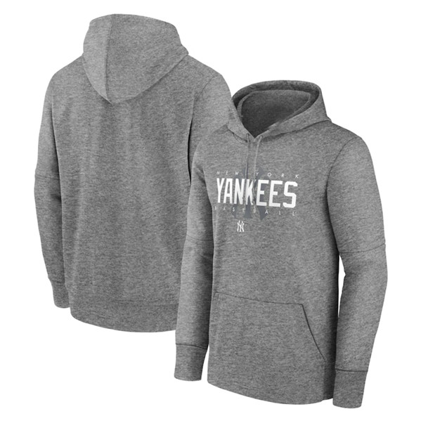 Men's New York Yankees Gray Pregame Performance Pullover Hoodie